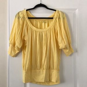 Pale Yellow Off the Shoulder Top